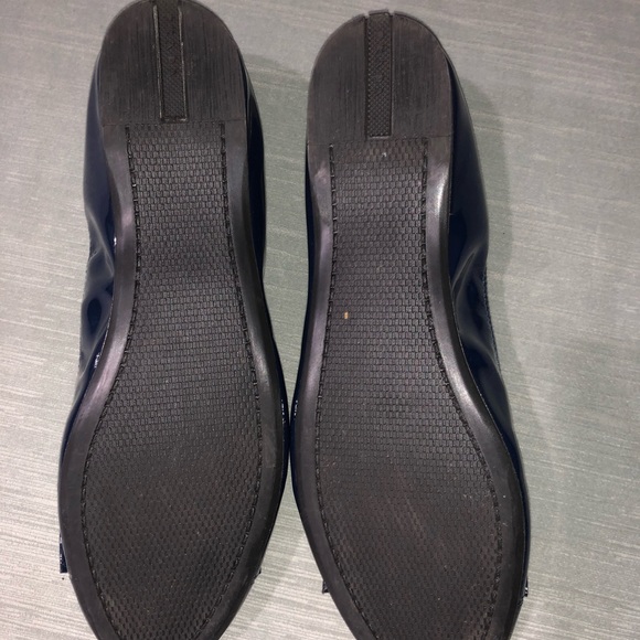 PRADA PATEN LEATHER BALLET BLUE FLATS - Picture 2 of 2